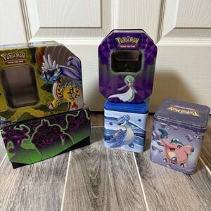 Pokémon Empty Tins Lot And Shrouded Fable Box Empty